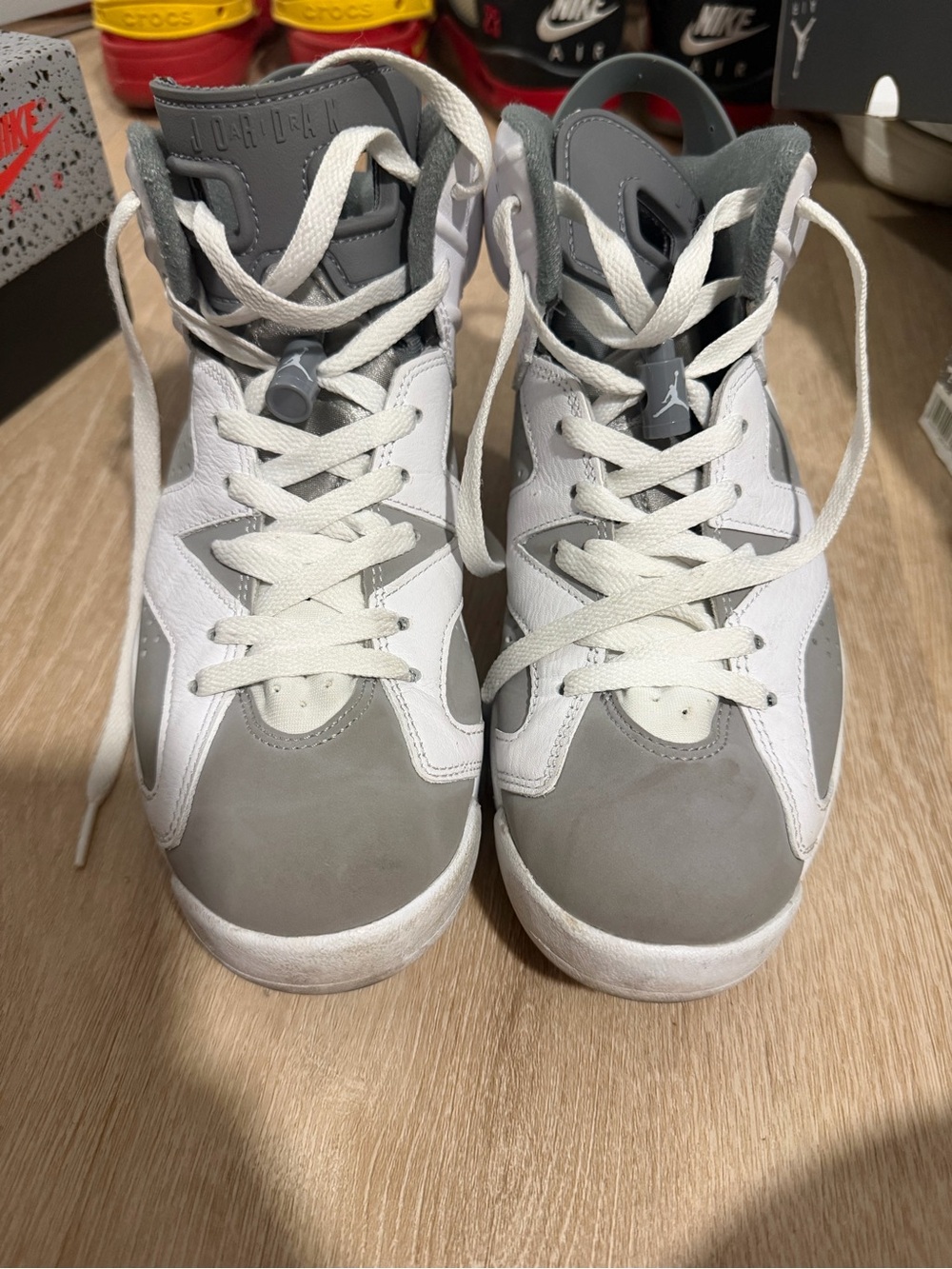 Air Jordan 6 Grey and White Basketball Sneakers